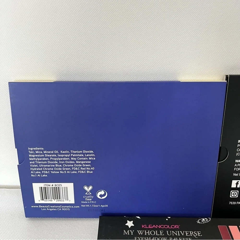 Lot 5 pieces Beauty Creations Aurora RV Cosmetics Palette W7 Okalan Kleancolor